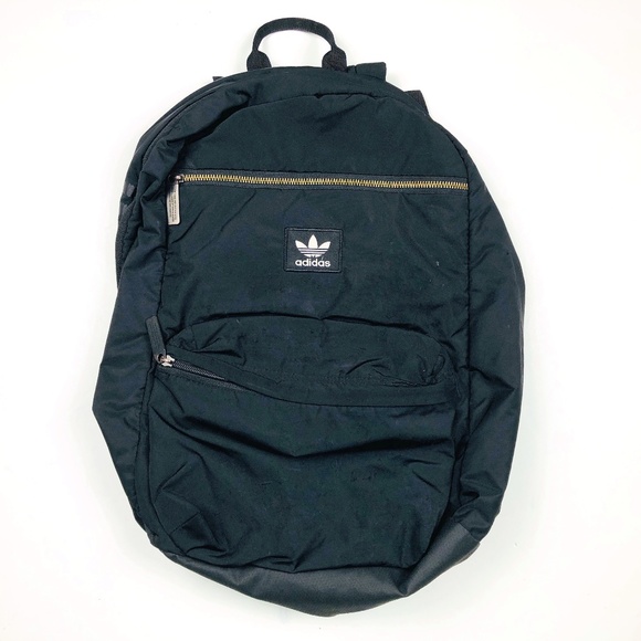 Adidas Black Polyester Back Pack / School Bag RN 90288 12"x17"